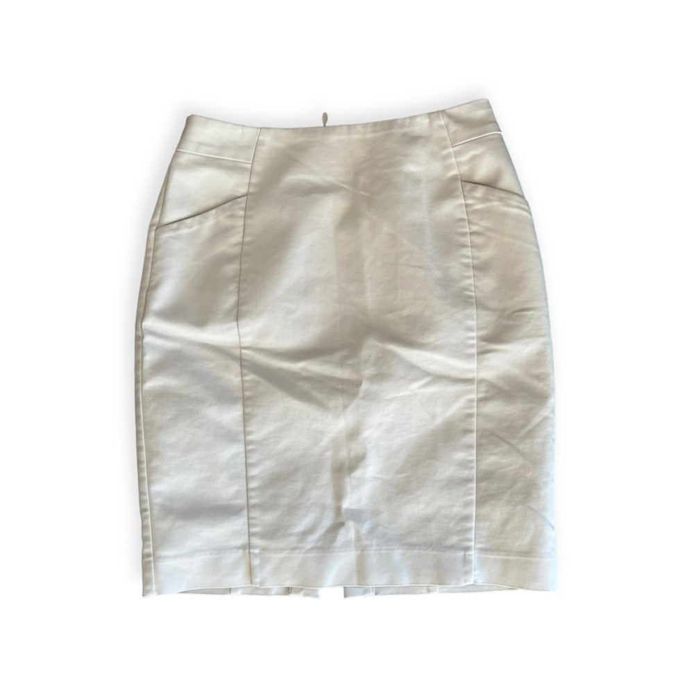 H&M cream straight skirt business casual office attire Size 4 small